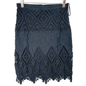 Anthropologie Crochet Lace Whimsygoth Preppy Coquette Bohemian Fairygrunge Skirt